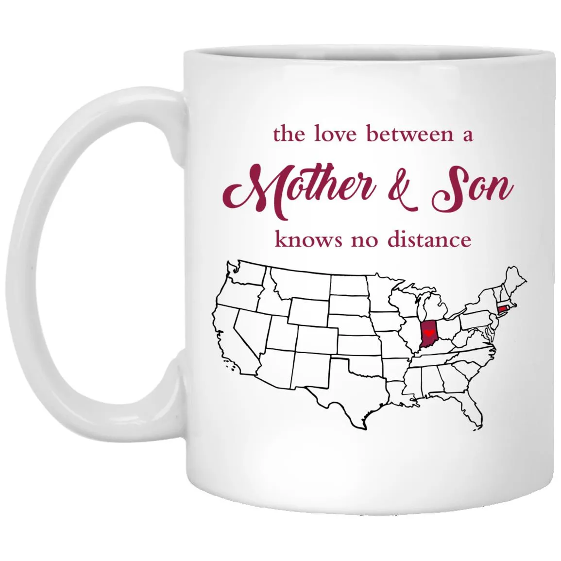 Connecticut Indiana The Love Between Mother And Son Mug