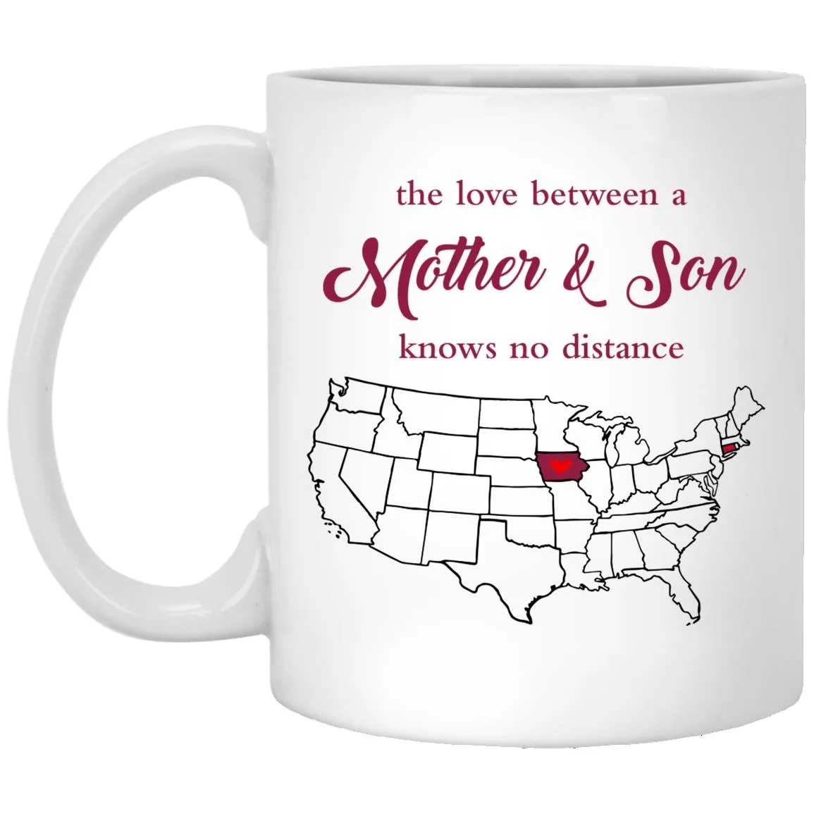 Connecticut Iowa The Love Between Mother And Son Mug