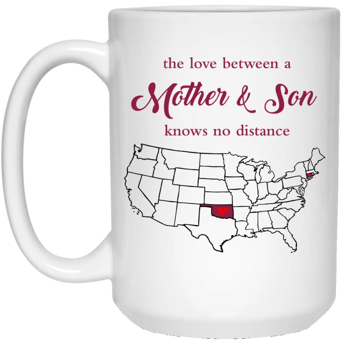 Connecticut Oklahoma The Love Between Mother And Son Mug
