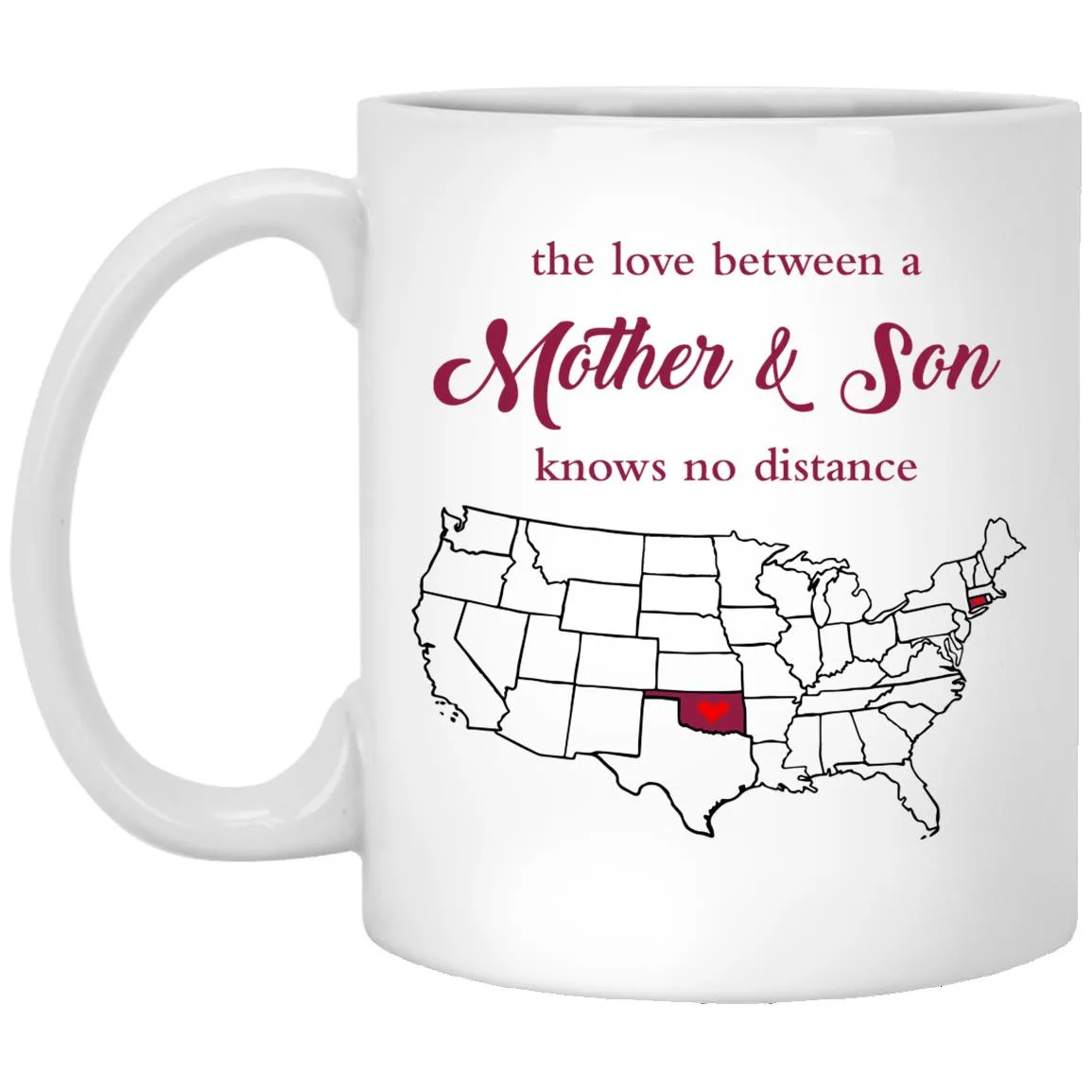 Connecticut Oklahoma The Love Between Mother And Son Mug