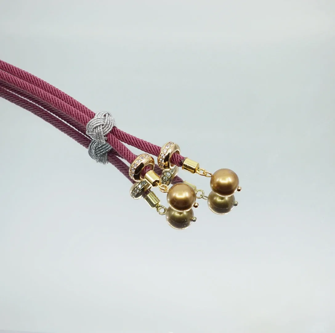 Cord Tassel Necklace with Ivory Nut Auspicious Cloud
