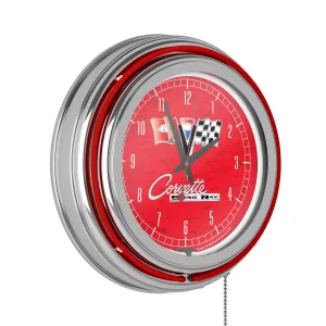 Corvette C2 Red Chrome Double Ring Neon