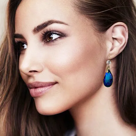 cristallo bermuda blue drop earrings