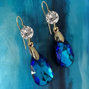 cristallo bermuda blue drop earrings