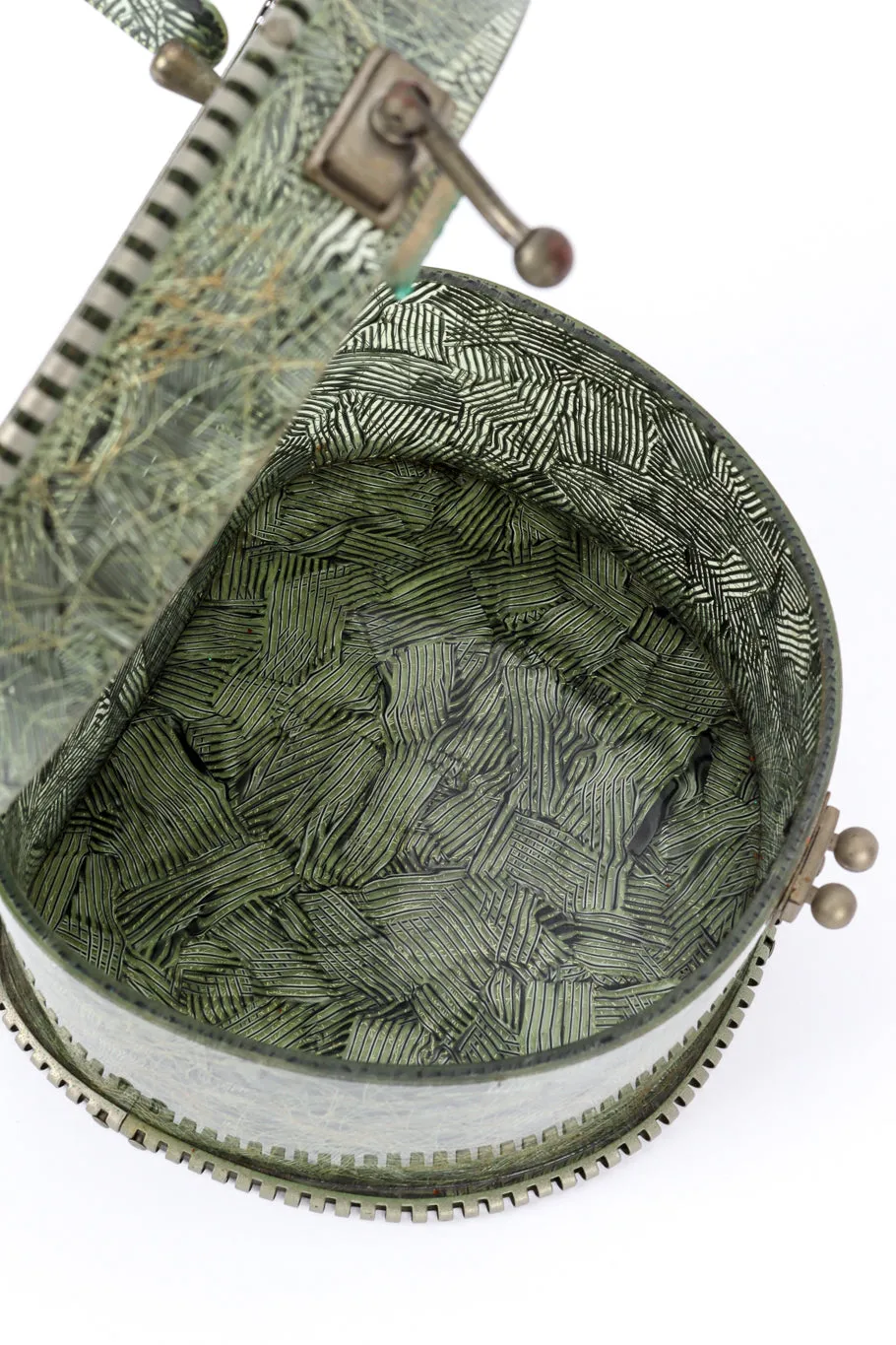 Crosshatch Tinsel Lucite Box Bag