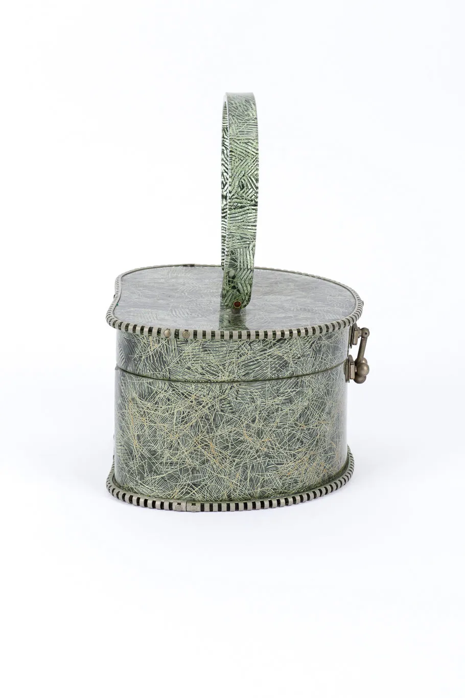 Crosshatch Tinsel Lucite Box Bag