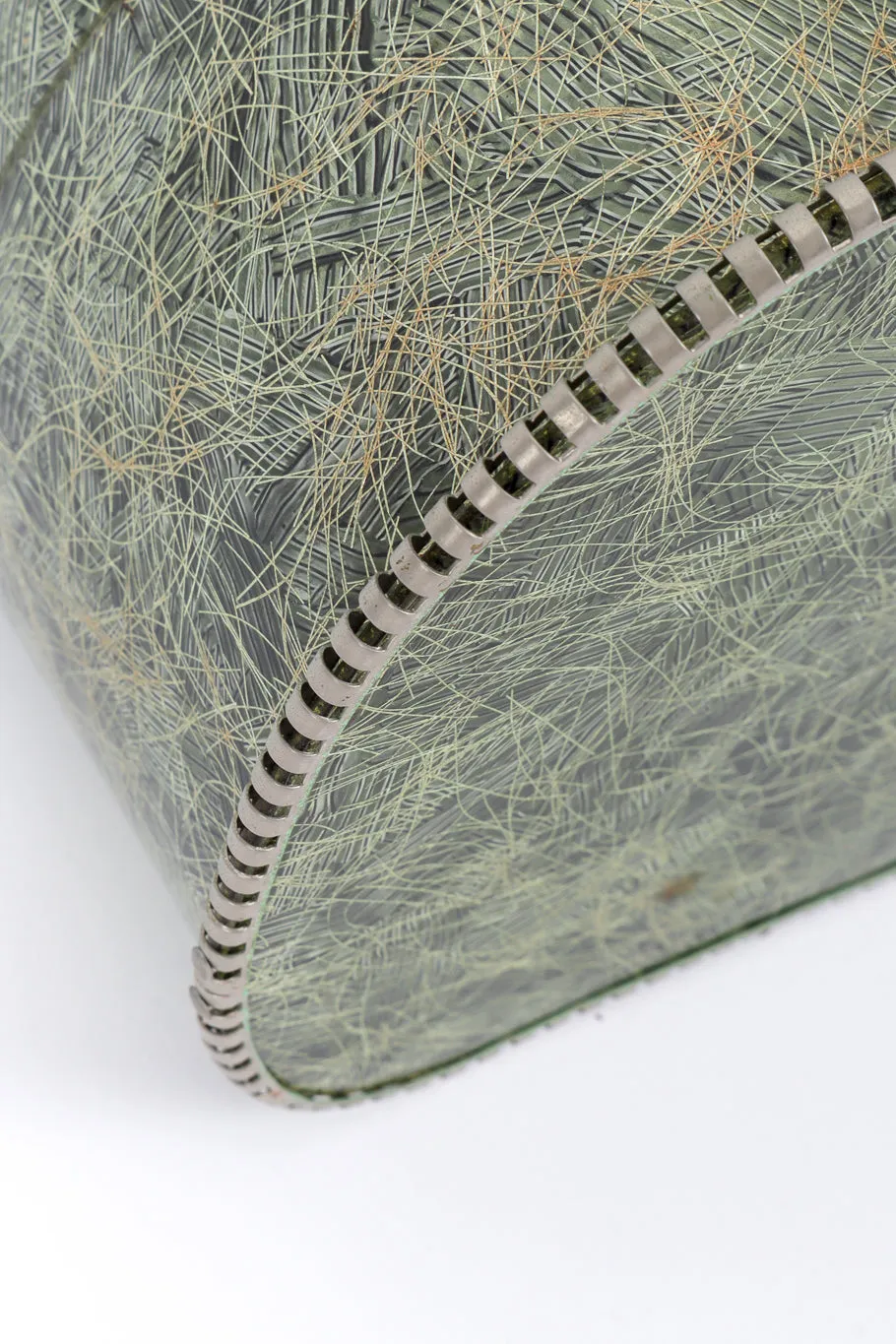 Crosshatch Tinsel Lucite Box Bag