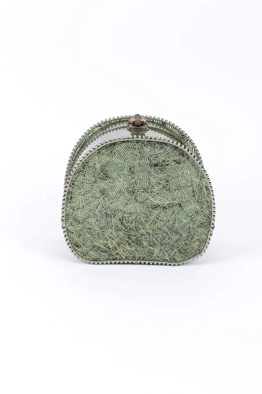 Crosshatch Tinsel Lucite Box Bag