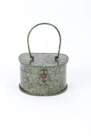 Crosshatch Tinsel Lucite Box Bag