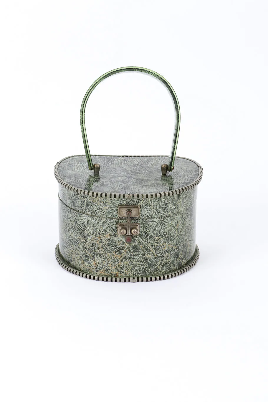 Crosshatch Tinsel Lucite Box Bag