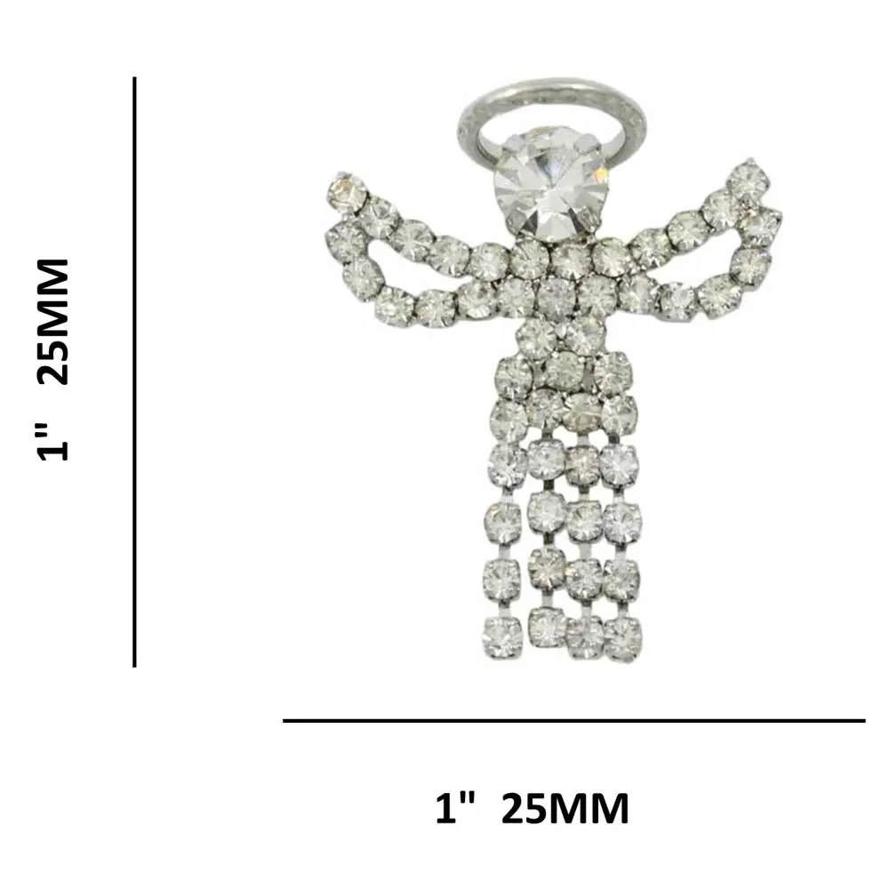 Crystal Angel with Clear Crystal Dress Lapel Tac Pin - SPF601