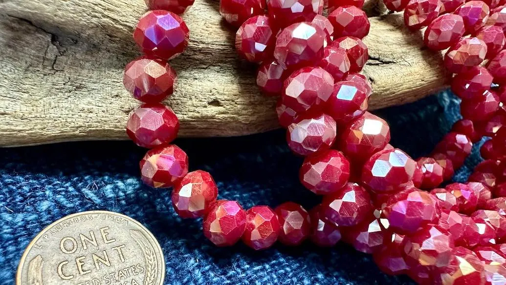 Crystal Bead Strand - Faceted Rondelles - 8mm - 16”