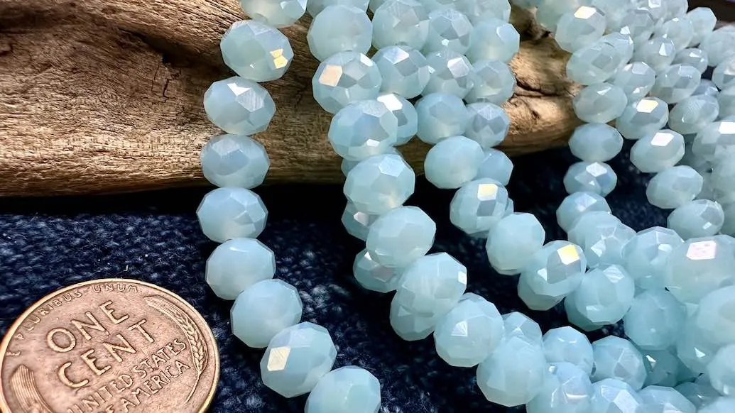 Crystal Bead Strand - Faceted Rondelles - 8mm - 16”