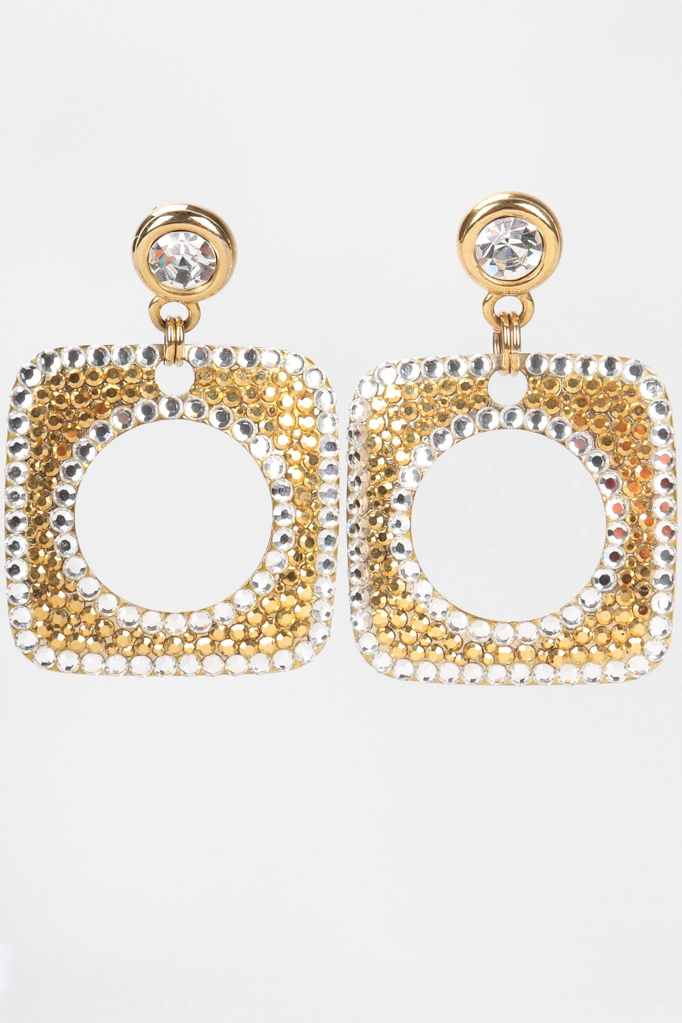 Crystal Square Hoop Earrings