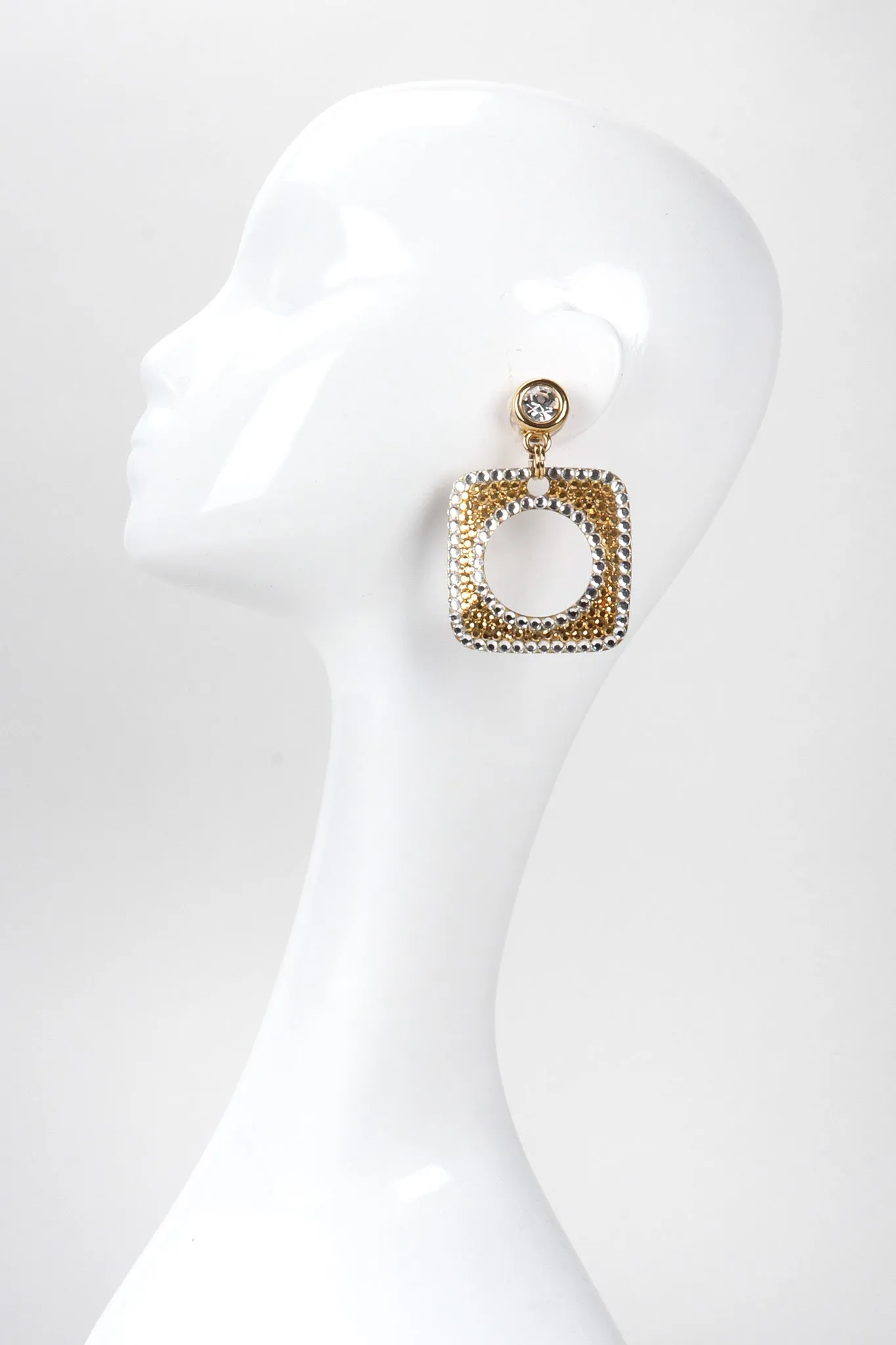 Crystal Square Hoop Earrings