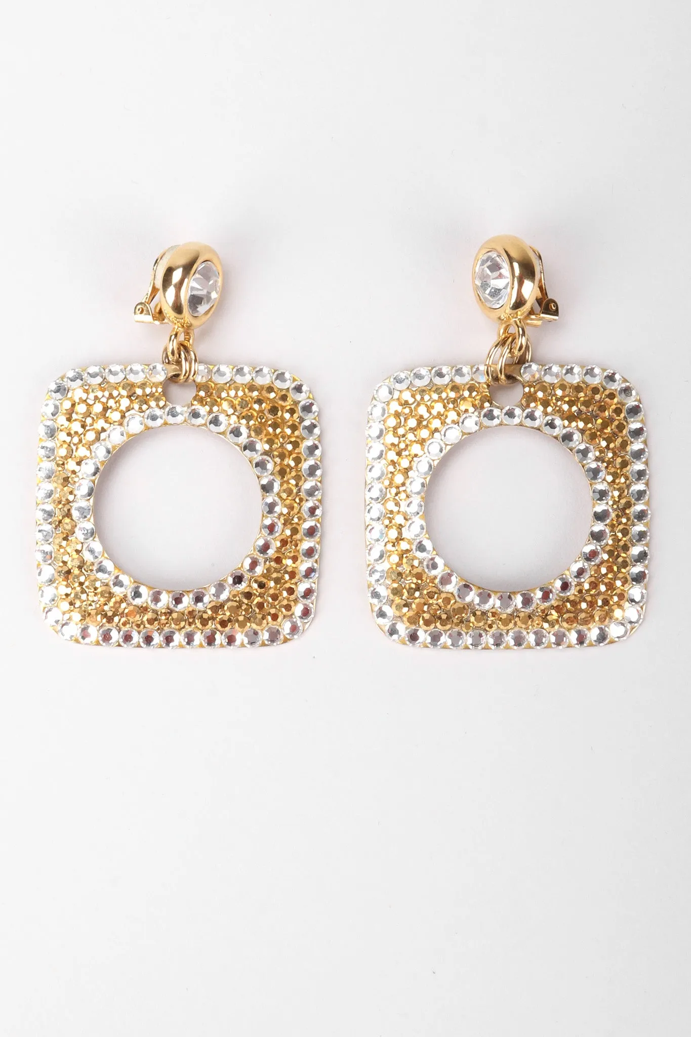 Crystal Square Hoop Earrings