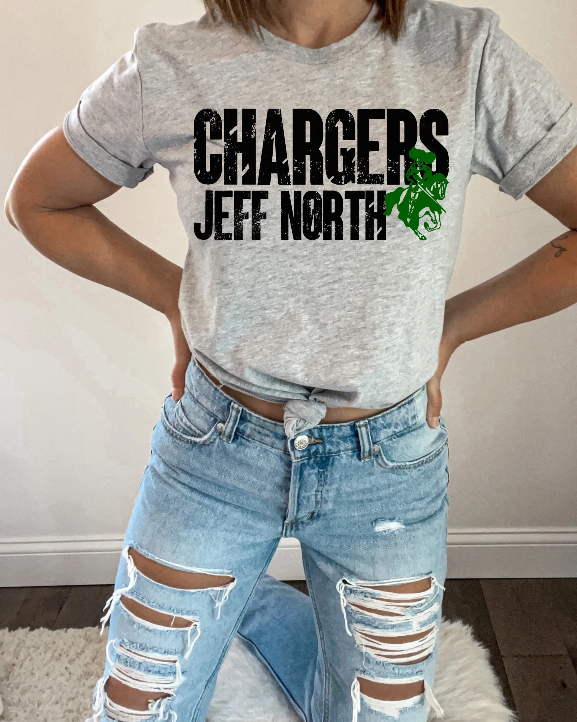 CUSTOM - Team Name and Mascot Distressed (M136)