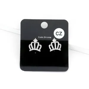 CZ Crown Stud Earrings | 567251