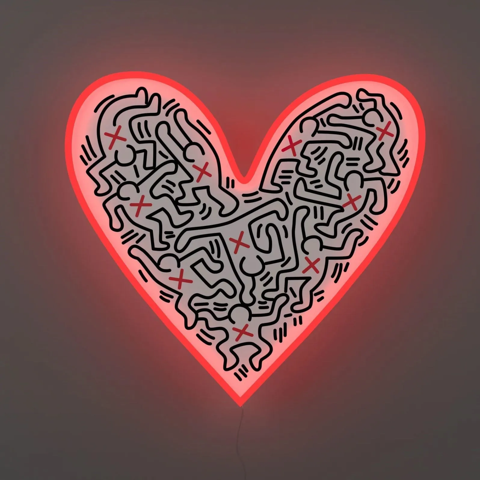 Dance Love Neon Sign by Keith Haring