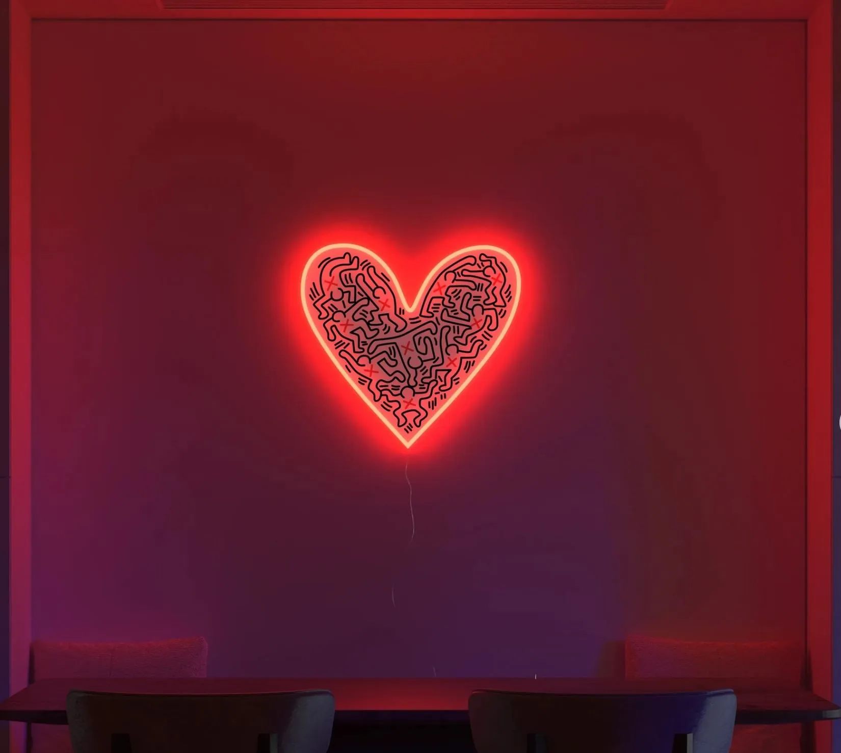 Dance Love Neon Sign by Keith Haring