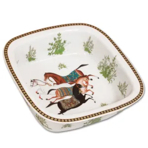 Dancing Horses Porcelain Decorative Bowl