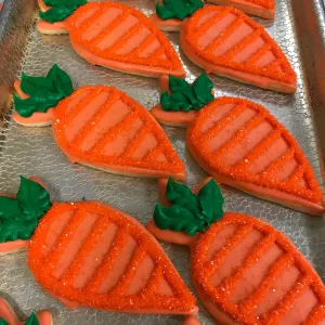 Decorated Carrot cookie