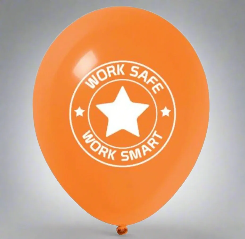 Decorated Latex Balloons w/Work Safe Logo - #402722