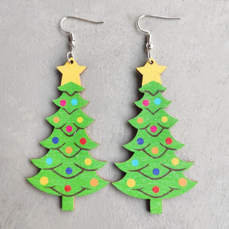 Decorated Tree Holiday Earrings