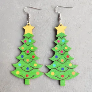 Decorated Tree Holiday Earrings