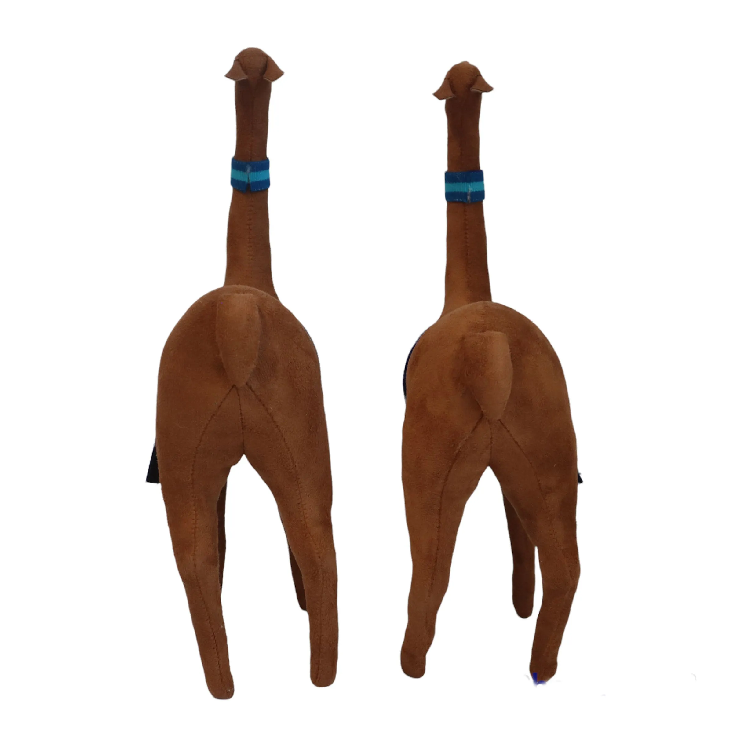 Decorative Vicuñas Vicunas Figurines. Plush Stuffed Animal Soft Suede Camel Color (C) Peruvian Folk Art. 12.75" Tall Set of 2