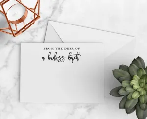 Desk of A Badass Bitch Notecards