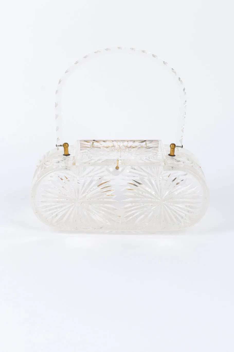 Diamond Cut Lucite Box Bag