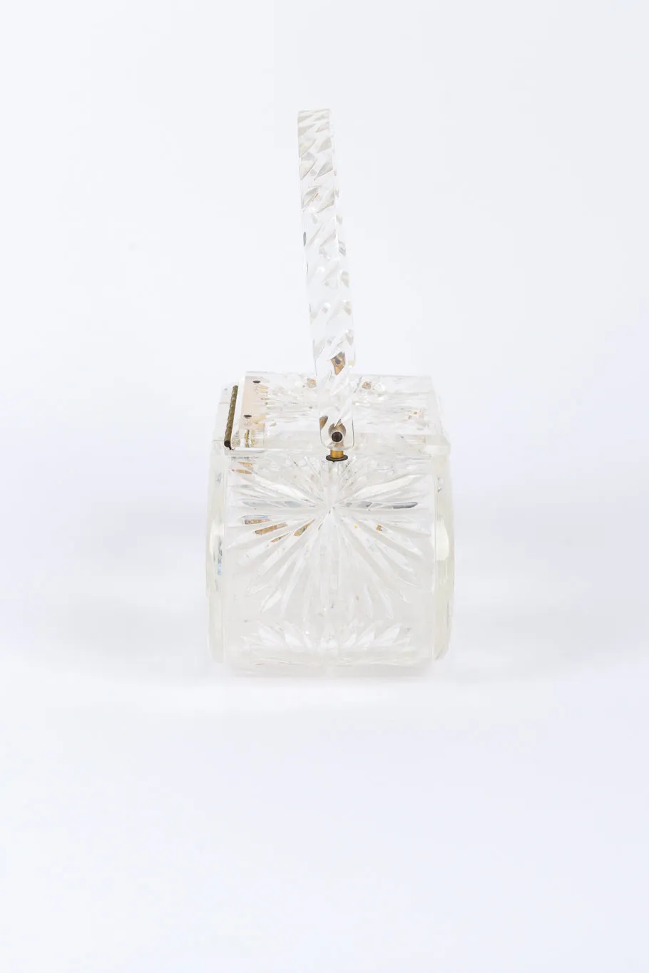 Diamond Cut Lucite Box Bag