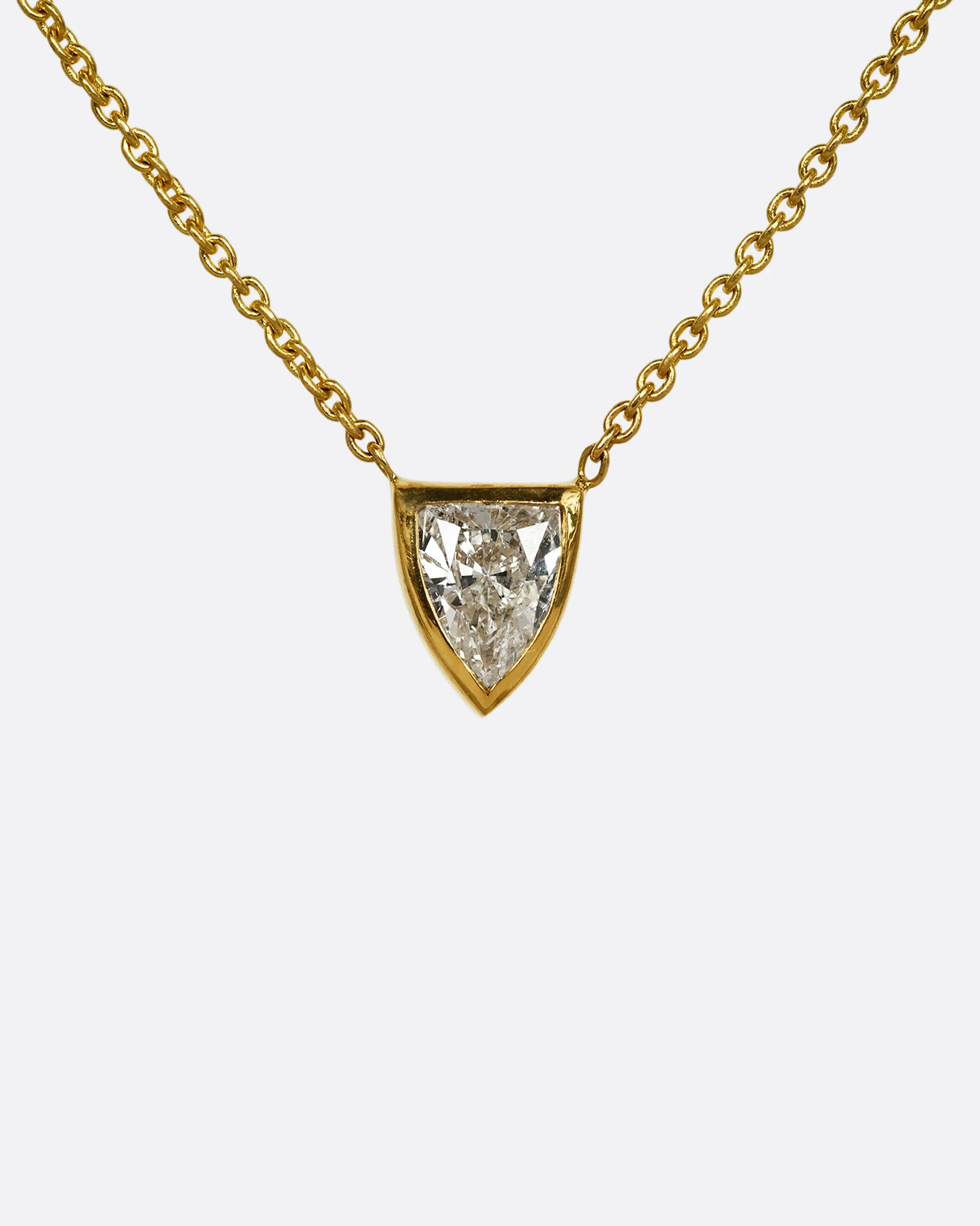Diamond Shield  Pendant Necklace