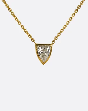 Diamond Shield  Pendant Necklace