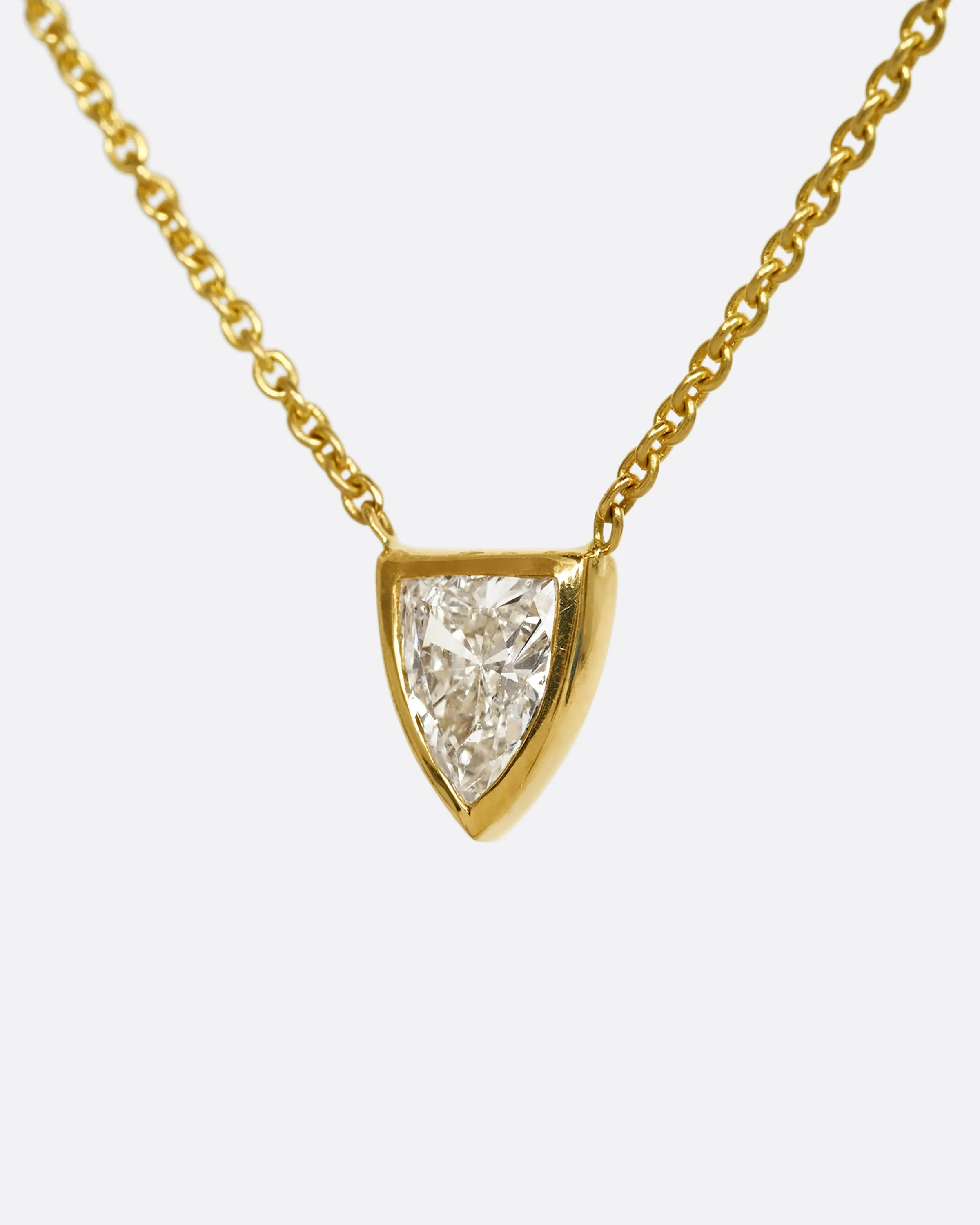 Diamond Shield  Pendant Necklace