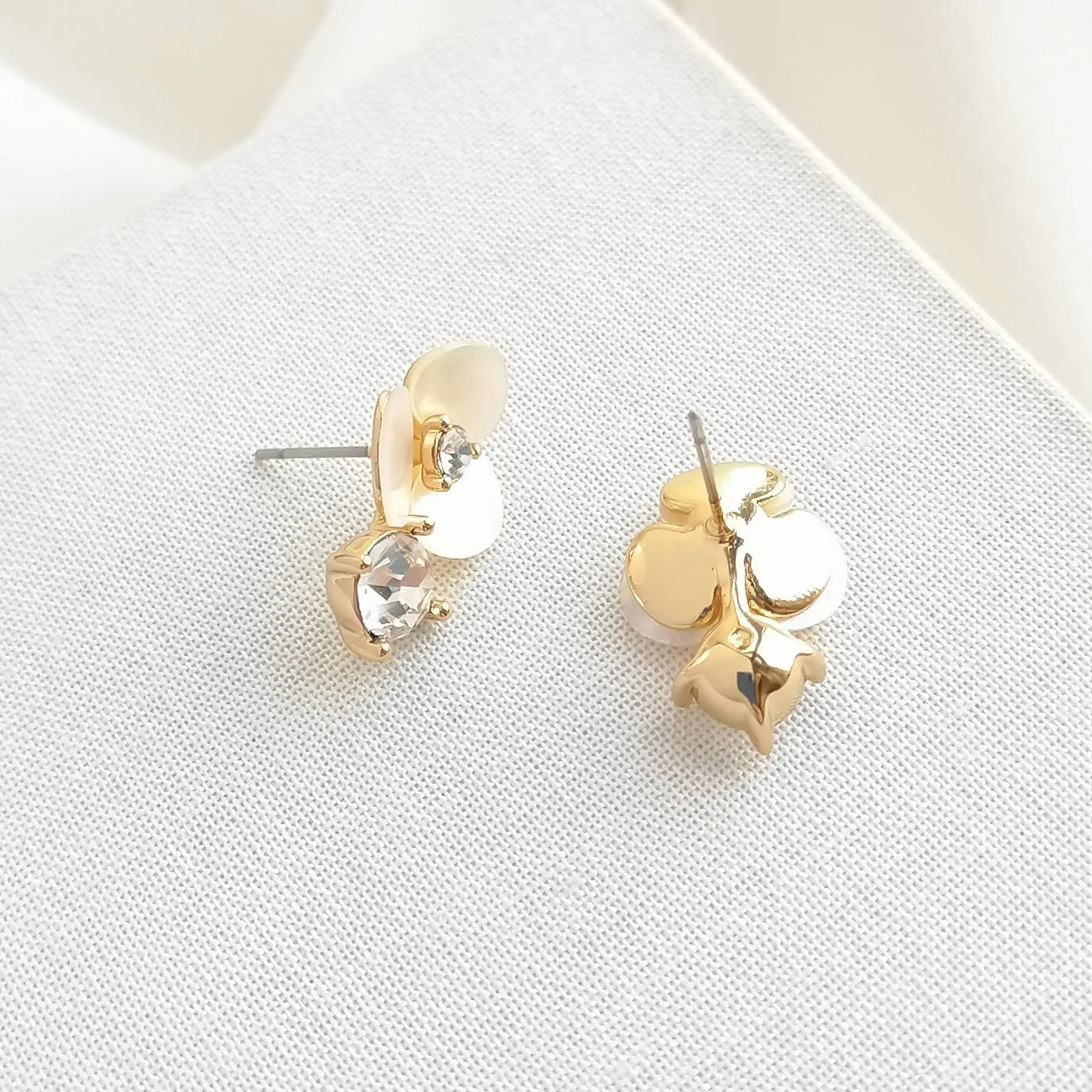 Disco Pansy Drop Stud Earrings