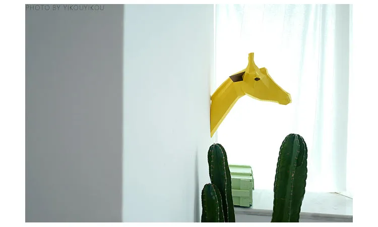 DIY Giraffe 3D wall decorated with forest animal pendant bedroom children's room decorated home design paper art DIY kids room girls