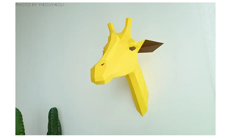 DIY Giraffe 3D wall decorated with forest animal pendant bedroom children's room decorated home design paper art DIY kids room girls