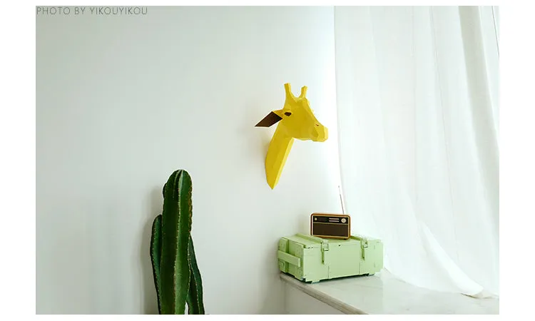 DIY Giraffe 3D wall decorated with forest animal pendant bedroom children's room decorated home design paper art DIY kids room girls