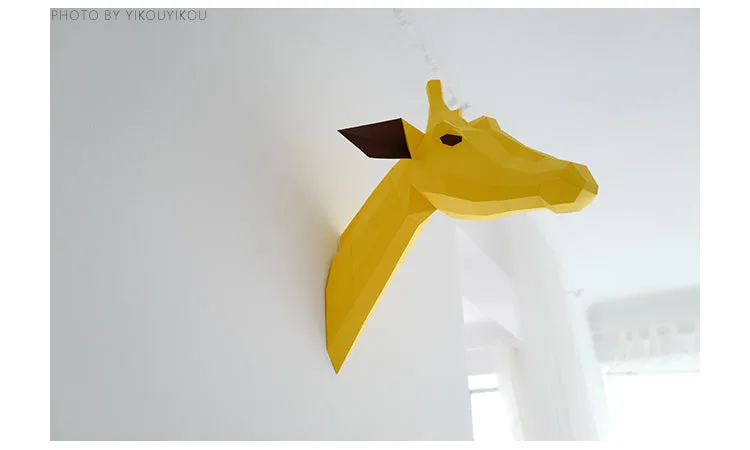 DIY Giraffe 3D wall decorated with forest animal pendant bedroom children's room decorated home design paper art DIY kids room girls