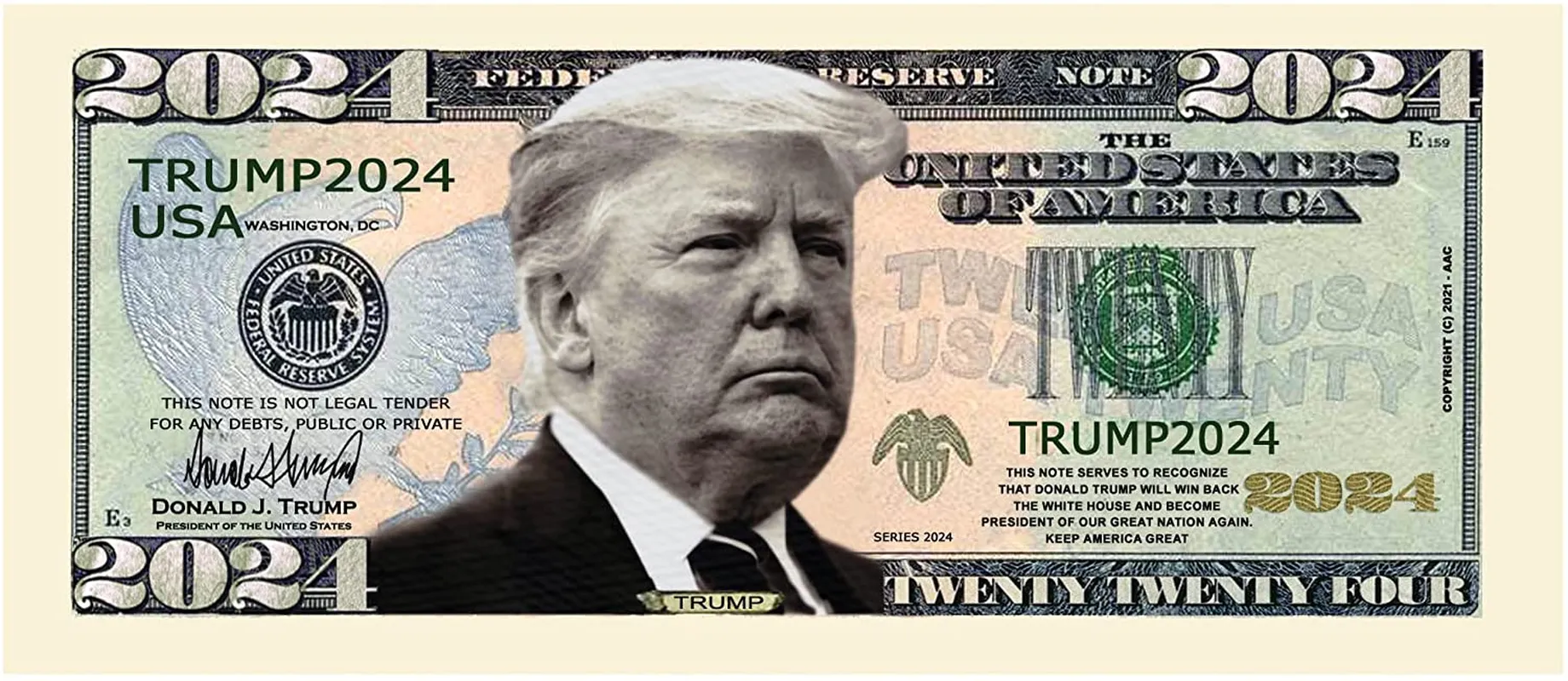 Donald Trump 2024 Novelty Dollar Bill - Pack of 25