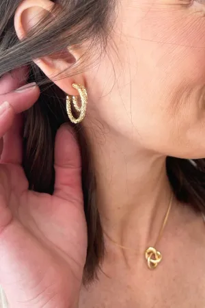 Double-Snake Chain Hoop Earrings