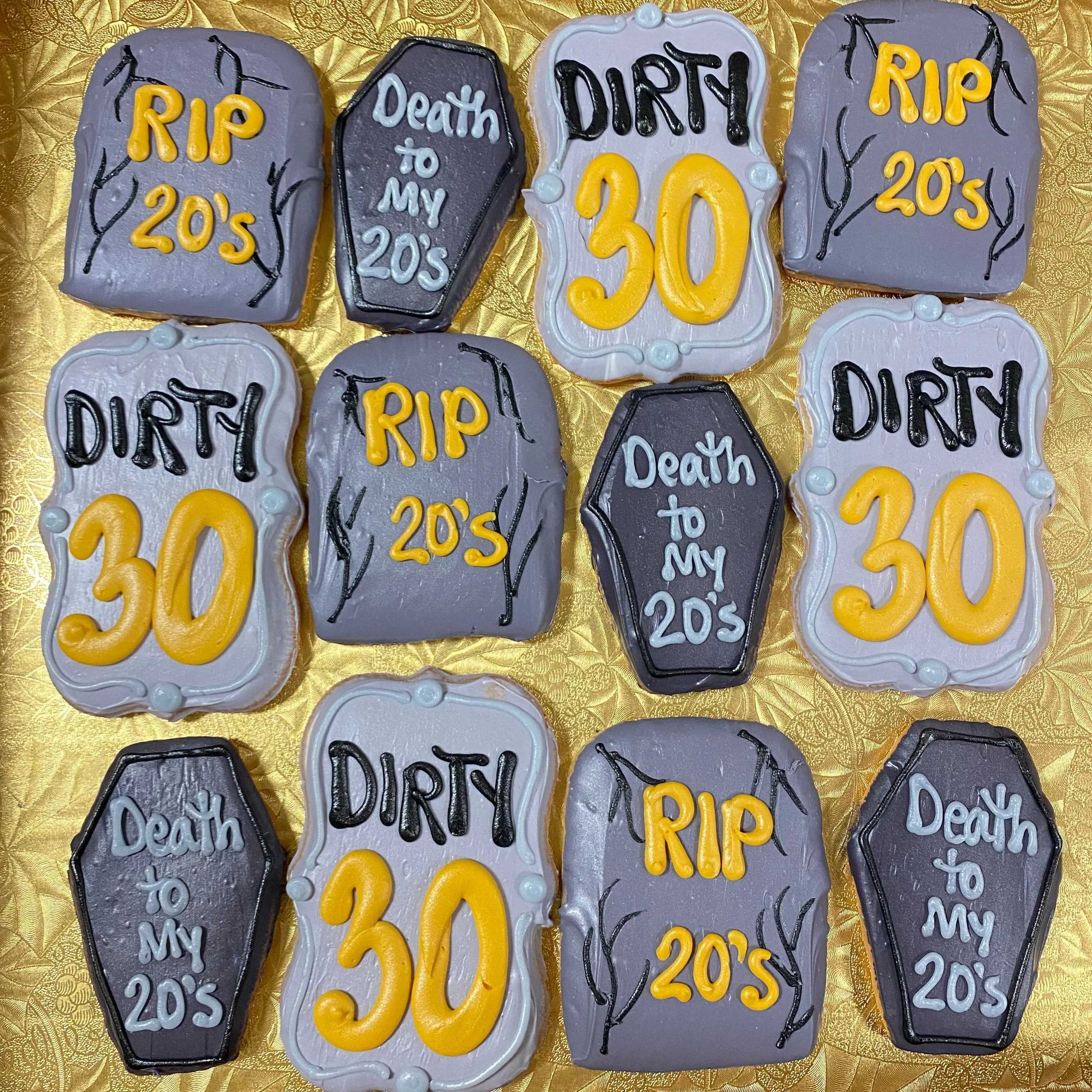 Dozen "Death to my..." Theme Decorated Cookies