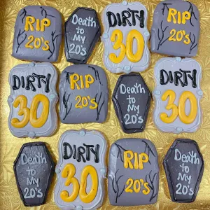 Dozen "Death to my..." Theme Decorated Cookies