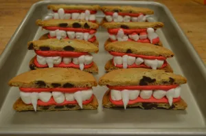 Dracula Teeth Chocolate Chip Cookies