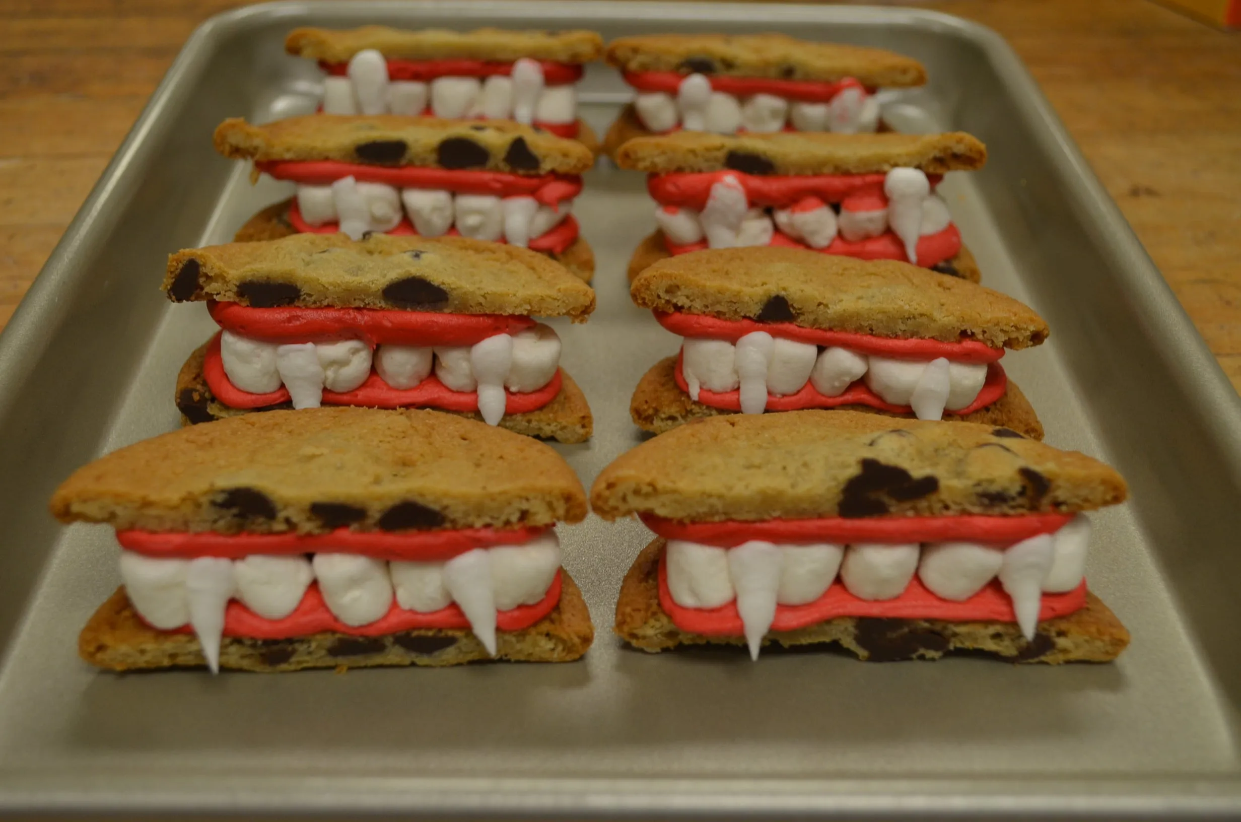 Dracula Teeth Chocolate Chip Cookies