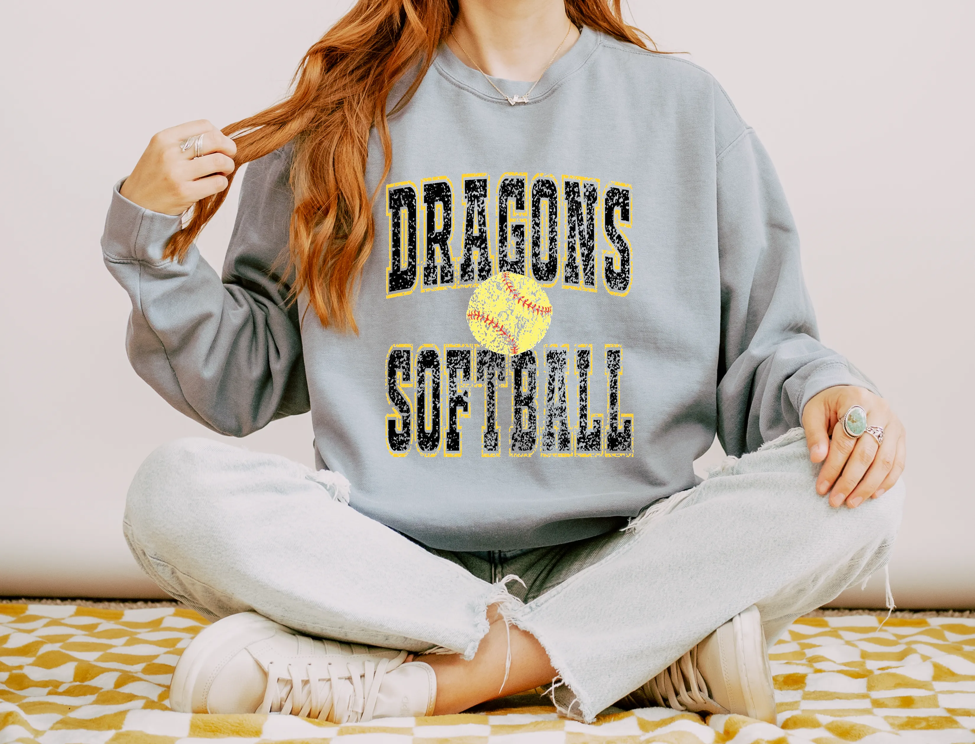 Dragons Distressed Softball/Baseball (D483)