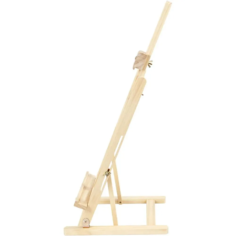 Easel Foldable Table Top With Support For Canvas Painting Crafts 79 cm Elm Wood