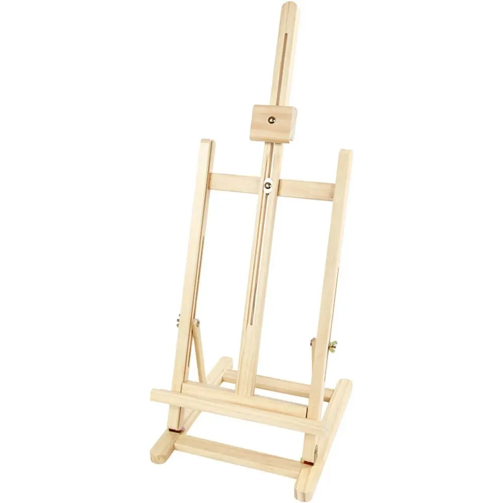 Easel Foldable Table Top With Support For Canvas Painting Crafts 79 cm Elm Wood